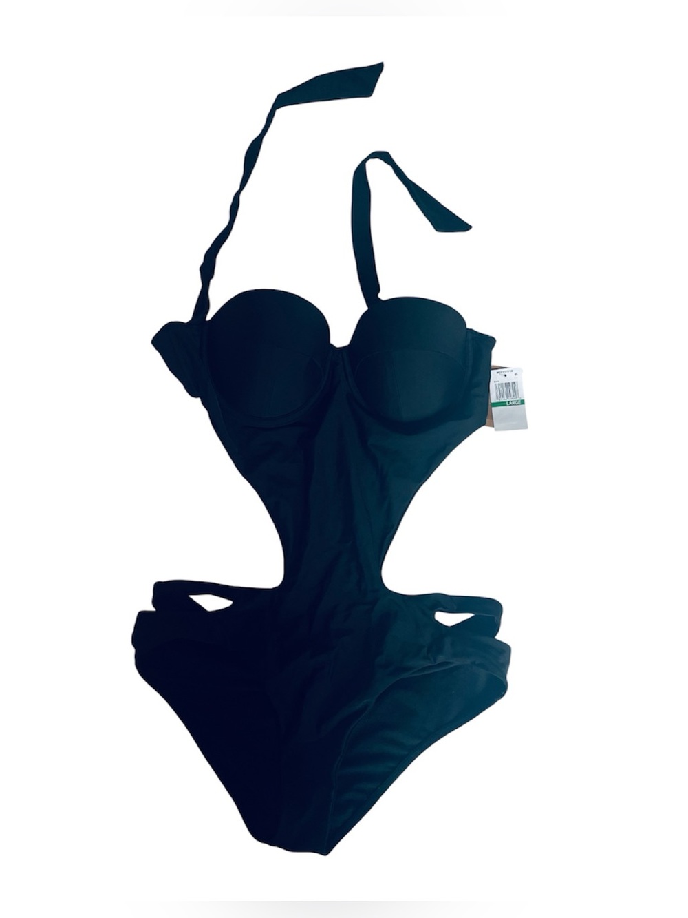 👙 Rachel Roy Cut-Out Underwire Monokini One-Piece
Swimsuit.